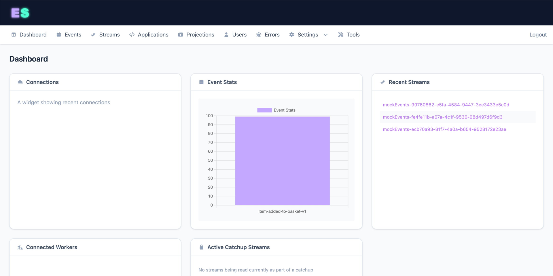 EventSourcerer Dashboard Preview